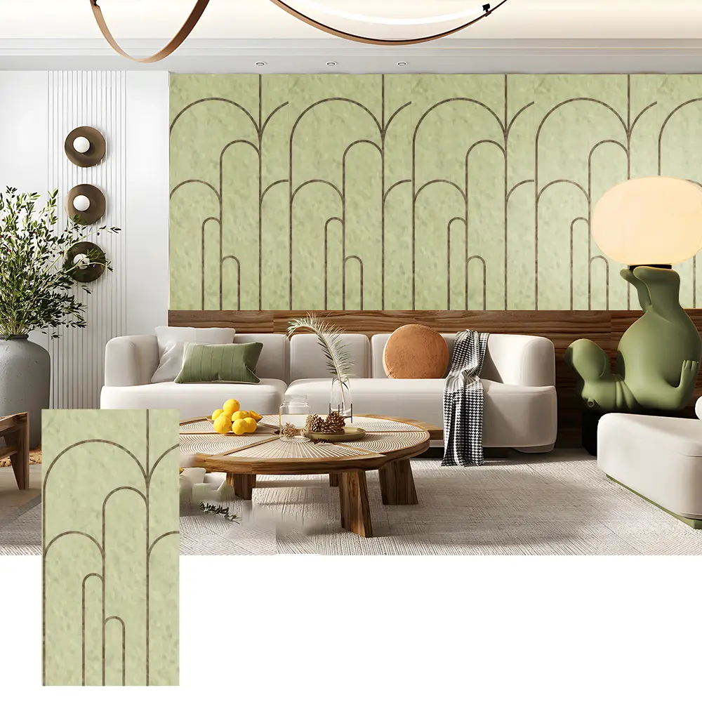 Paneles de pared acústicos de PET 3D para interiores decorativos