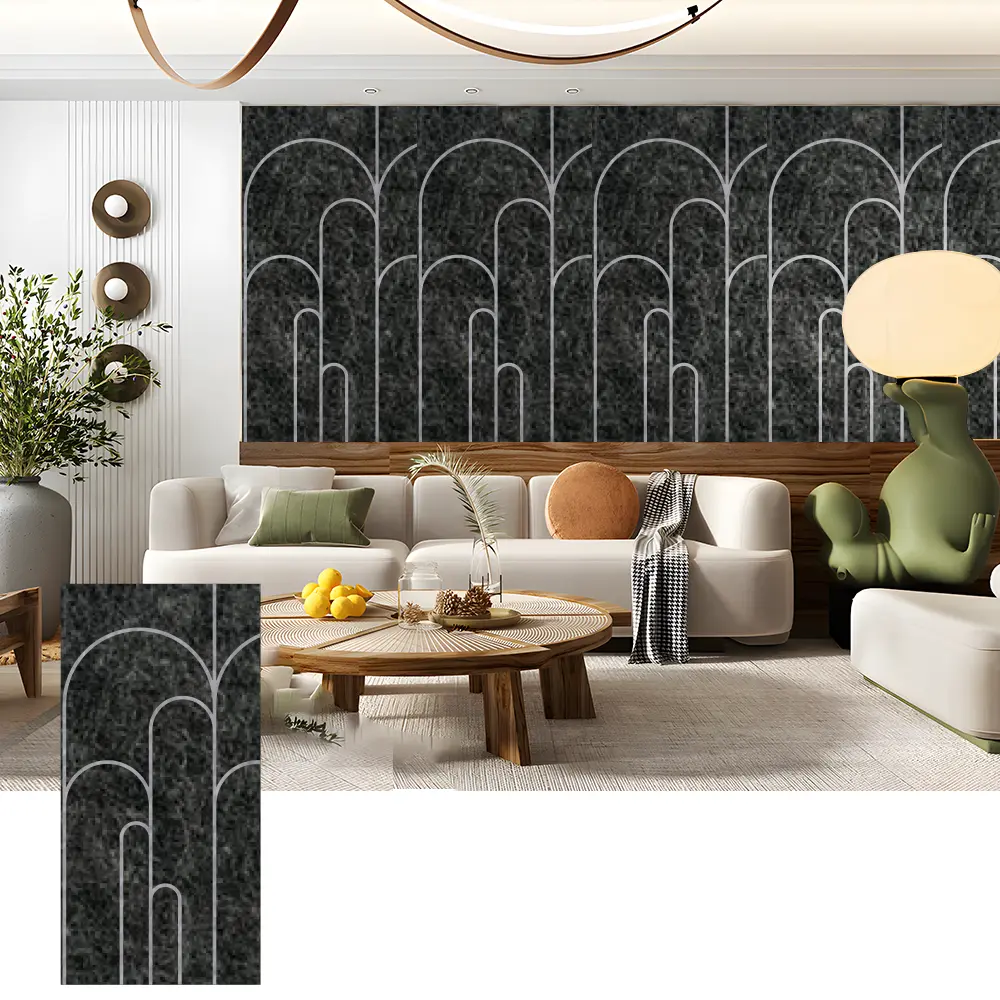 Paneles de pared acústicos de PET 3D para interiores decorativos
