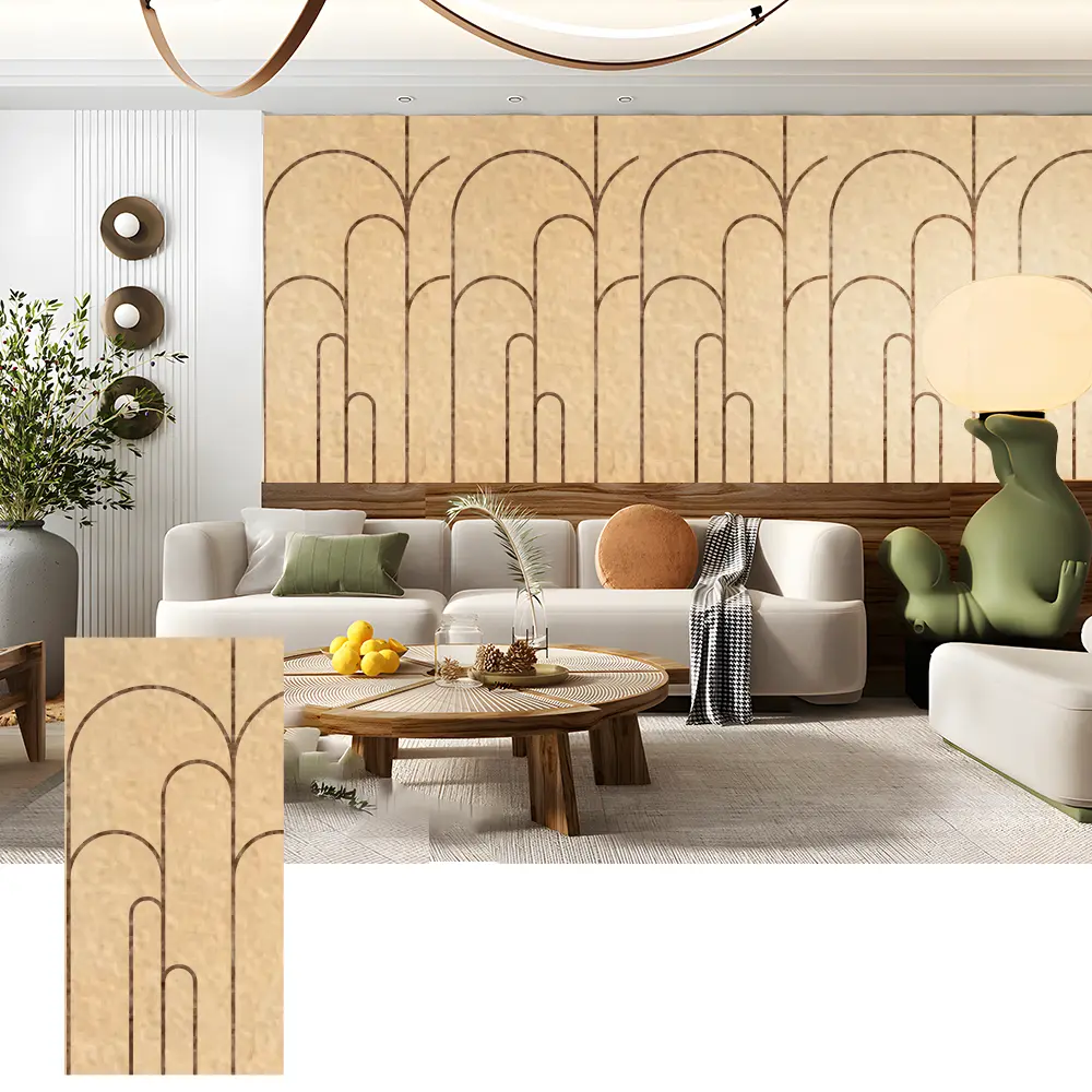Paneles de pared acústicos de PET 3D para interiores decorativos