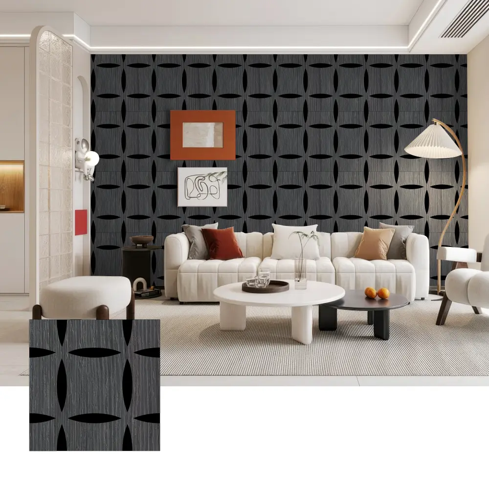 Paneles de pared acústicos de madera 3D para interiores decorativos