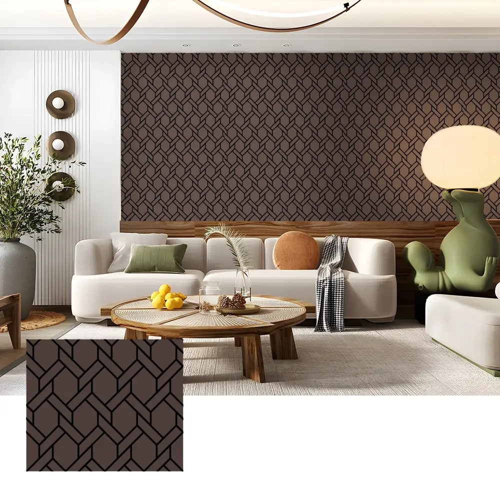 Paneles de pared acústicos de chapa de madera para interiores de cine en casa