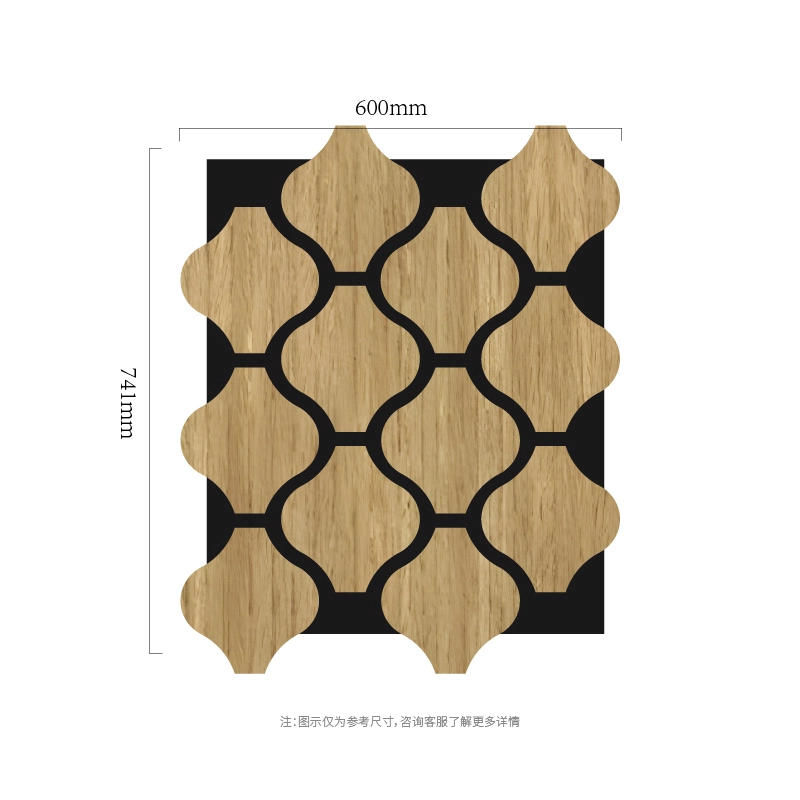 Panel de pared acústico modular de MDF sobre PET con cadena Clover