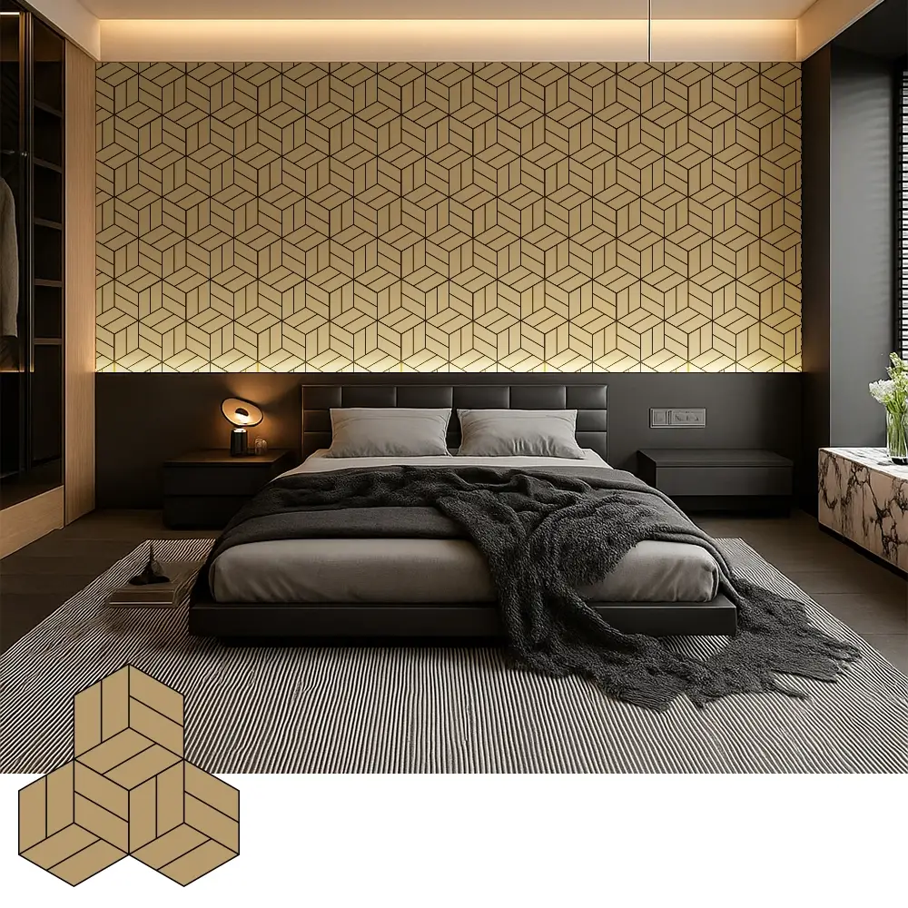 Paneles acústicos decorativos de chapa de madera para interiores modernos