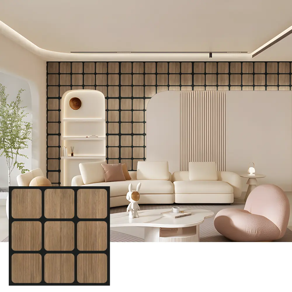 Paneles acústicos decorativos de madera para paredes interiores