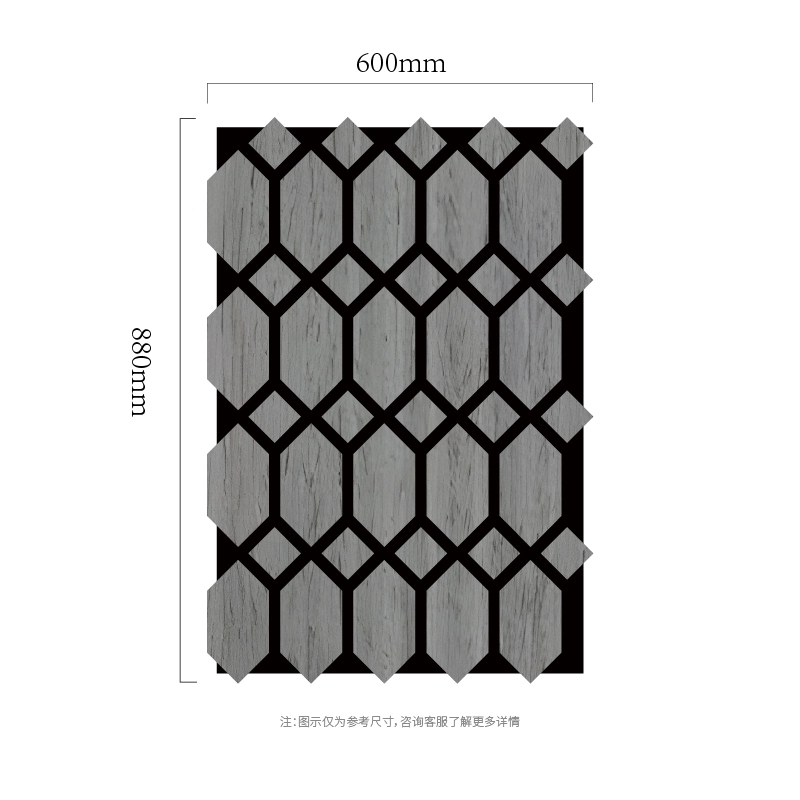 Panel de pared acústico de MDF sobre PET con celosía hexagonal facetada