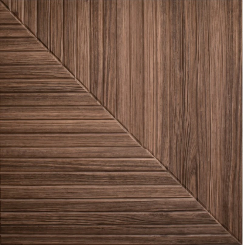 Wonear Panel de nogal natural PET ranurado con impresión UV 3D Wonear Panel de nogal natural PET ranurado con impresión UV 3D
