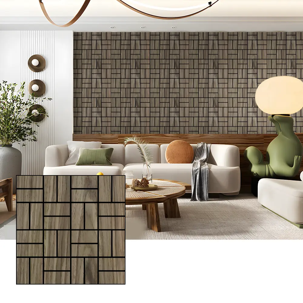 Paneles de pared acústicos de chapa de madera para absorción acústica