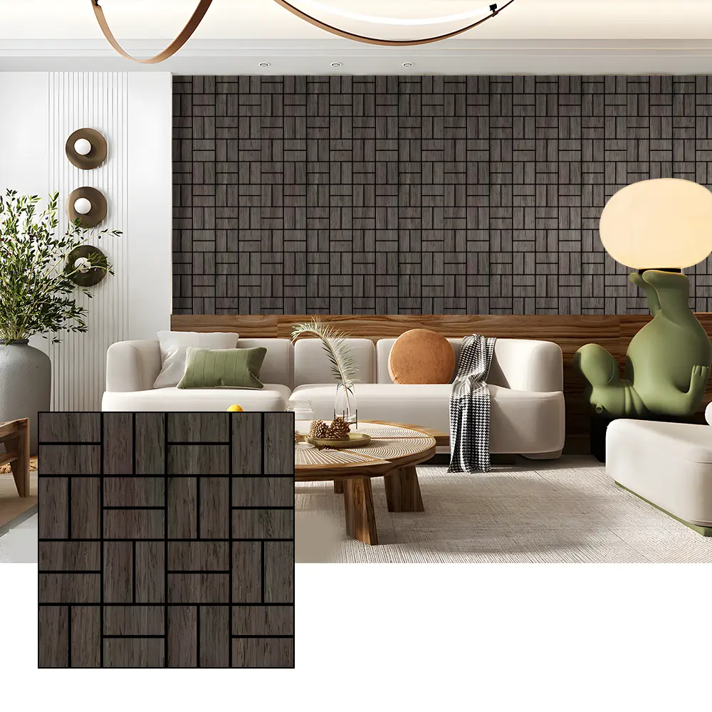 Paneles de pared acústicos de chapa de madera para absorción acústica