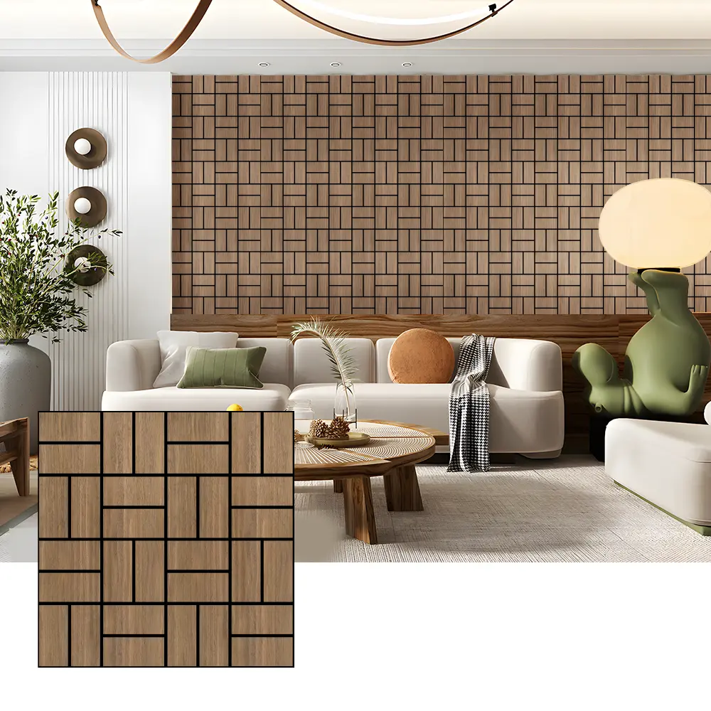 Paneles de pared acústicos de chapa de madera para absorción acústica